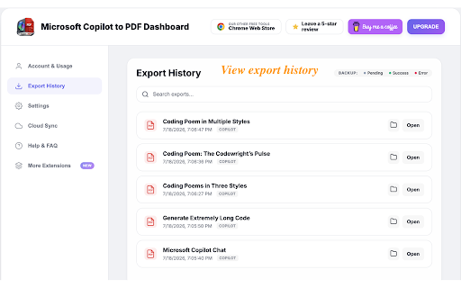 Microsoft Copilot to PDF: Export Microsoft Copilot Chats to PDF, Markdown, screenshot