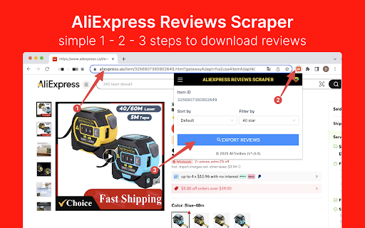 AliExpress Reviews Scraper - Extract Reviews from AliExpress™️ screenshot