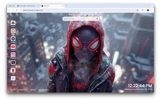 Ender Miles Morales Snow Time Live Spiderman Wallpaper screenshot