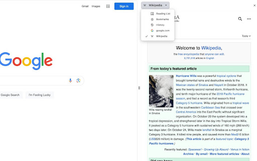 Wikipedia SidePanel by NNT screenshot