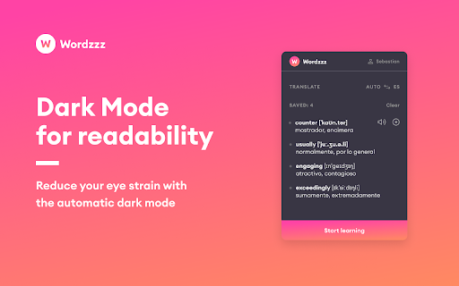 Wordzzz — Learn languages while surf & stream screenshot