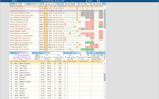 eRail.in screenshot