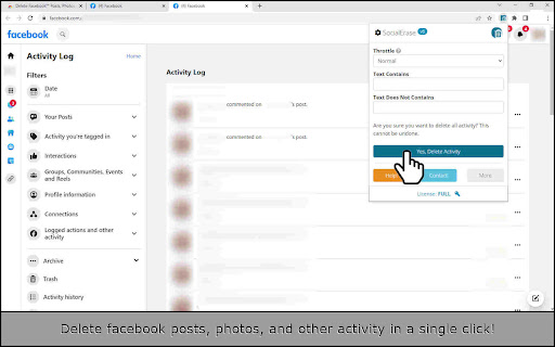 Delete Facebook™ Posts, Photos, etc. screenshot