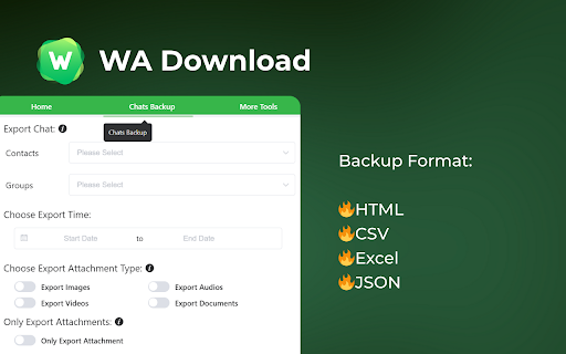 WA Download — WA Chat Backup & Contacts Export screenshot