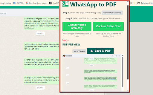 WhatsApp to PDF Exporter screenshot