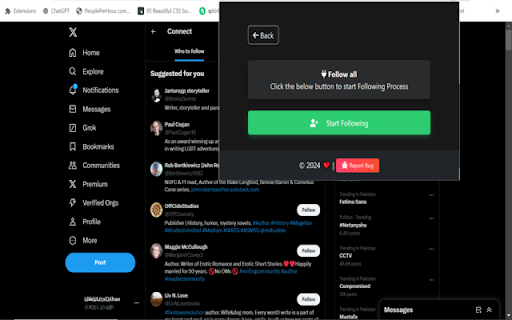 X (Twitter) Unfollow,Follow All 2026 screenshot