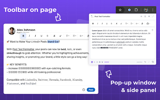 LinkedIn Text Formatter: Bold Text & 20+ Fonts | Post Formatter screenshot