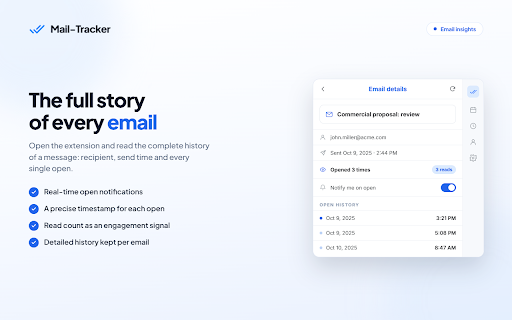 Mail-Tracker screenshot