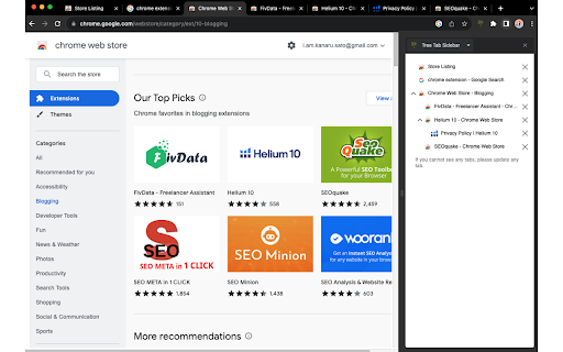 Tree Tab Sidebar screenshot
