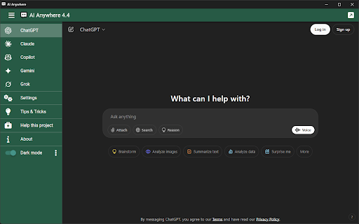 AI Anywhere for ChatGPT screenshot