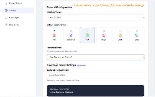 Grok to PDF: Export Grok Chats to PDF, Markdown, JSON screenshot