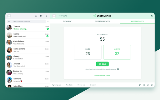 Statfluence screenshot