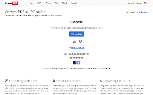 PDF to JPG screenshot