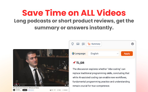 YouTube To Transcript: AI Summarizer & Chat screenshot