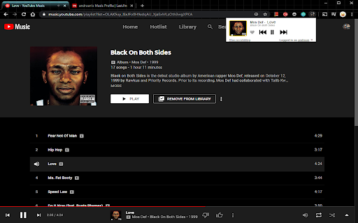 YouTube Music Last.fm Scrobbler screenshot