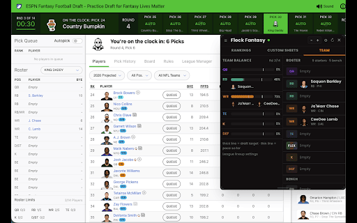 Flock Fantasy Draft Assistant screenshot