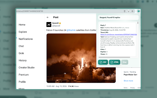 Xtract Replies screenshot