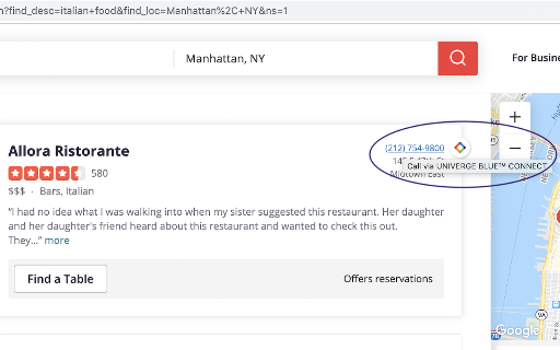 UNIVERGE BLUE™ CONNECT Chrome Extension screenshot