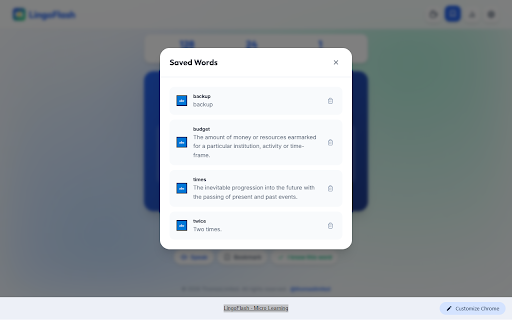 LingoFlash - Learn English Every New Tab screenshot