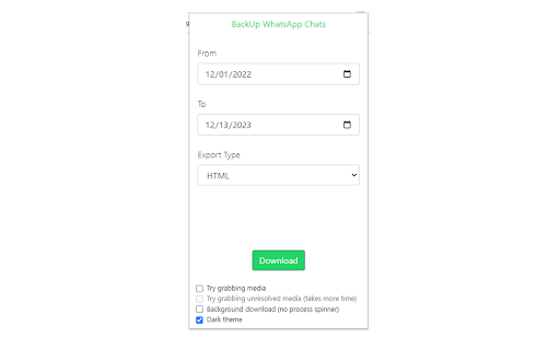 Backup WhatsApp Chats screenshot