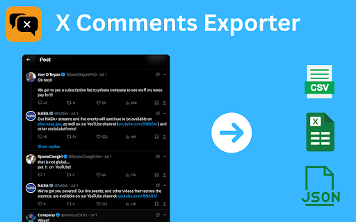 X Comments Exporter - Export Twitter Comments screenshot