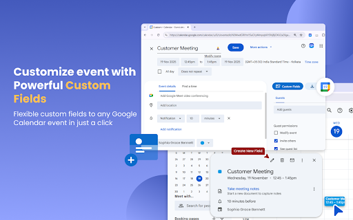 Custom Fields for Google Calendar™ screenshot