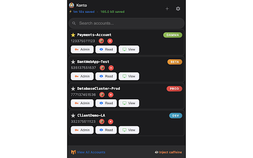 Konto - AWS Account Navigator - For AWS Devs screenshot