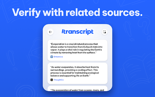 Transcript - AI Homework Helper screenshot