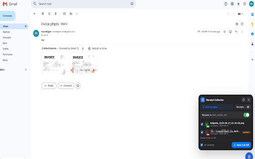 Receipt Collector for Gmail™ - Download Invoices as ZIP screenshot