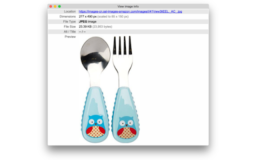 View Image Info (properties) screenshot