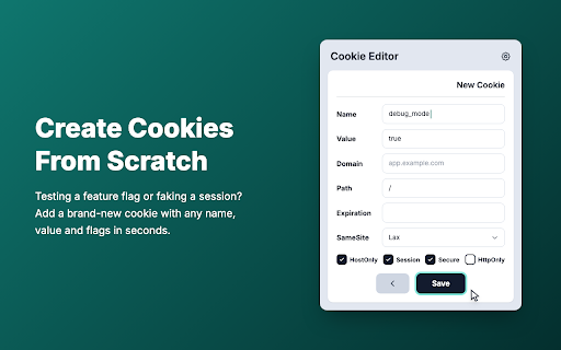 Cookie Editor screenshot
