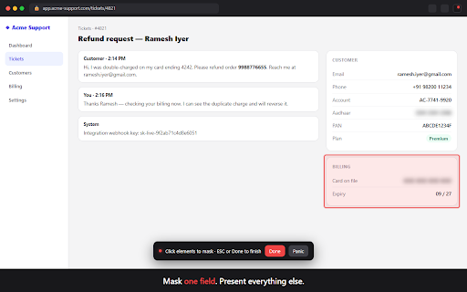 RedactLive — Privacy Mask for Screen Sharing screenshot