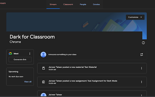 Darkmode for Classroom screenshot