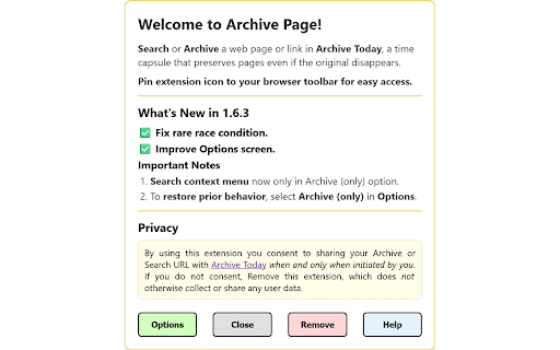 Archive Page screenshot