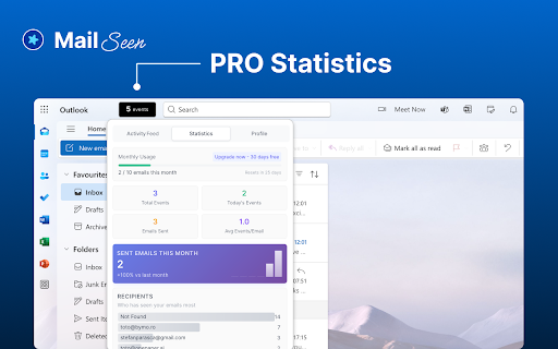 Mail Seen - Unlimited Email Tracker for Outlook screenshot