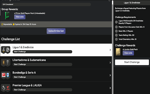 FC26 Enhancer | SBC Solver, Trader & Keyboard Shortcuts screenshot