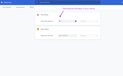 Odoo Debug screenshot