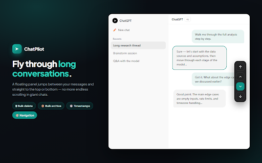 ChatPilot – ChatGPT Bulk Delete, Archive & Timestamps screenshot