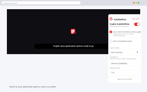 SubtitleMate for YouTube screenshot