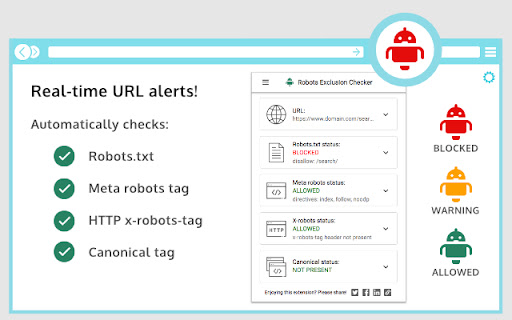 Robots Exclusion Checker screenshot