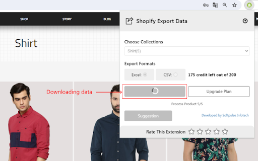 Shopify Export Data screenshot