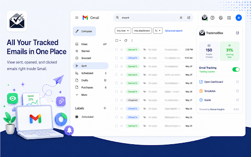 Free Unlimited Email Tracker for Gmail, No Signature | TrackMailBox screenshot
