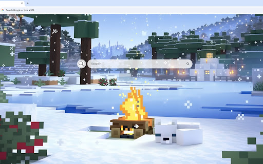 Minecraft Snowy Campfire Live Wallpaper screenshot