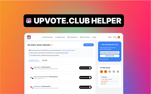 Upvote Club Reward & Verification Helper screenshot