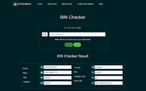 CCValidator - Credit Card Generator screenshot