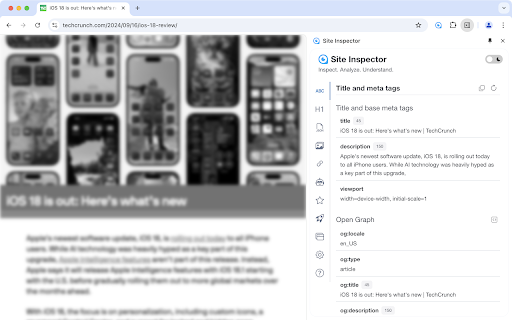 Site Inspector screenshot