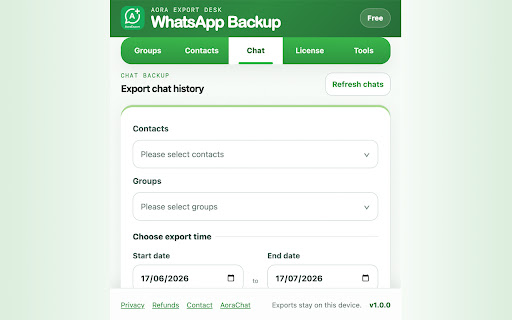 Aora WhatsApp Backup screenshot