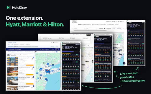 HotelXray for Hyatt, Marriott & Hilton — Live Rates, Points & Alerts screenshot