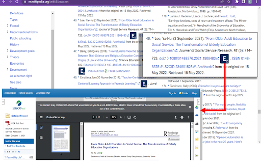 EBSCOhost Passport ™ screenshot