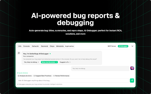 BetterBugs: Create precise bug reports with 1-click screenshot